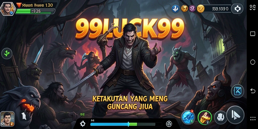 Tangkapan layar gameplay seram 99LUCK99 yang menakutkan.
