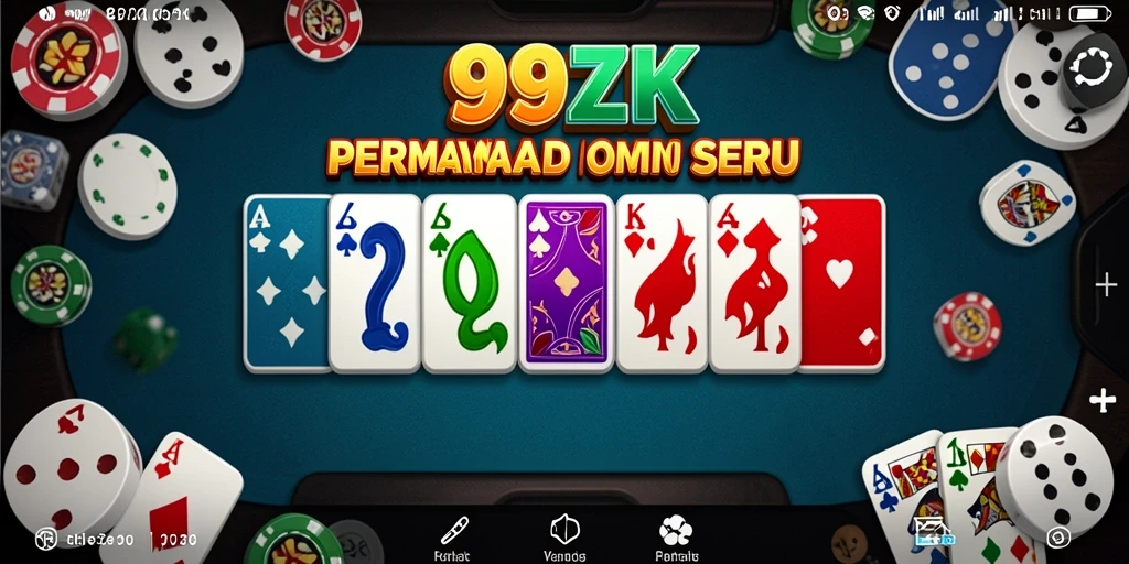 Tampilan gameplay seru dari 99ZK dalam permainan Domino.