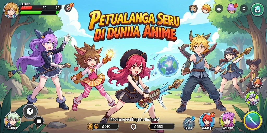 Tampilan karakter dinamis dalam gameplay ADI99 yang menakjubkan.