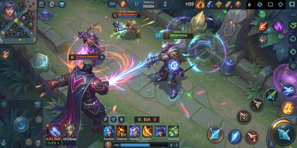 Screenshot H89 menampilkan aksi intens dalam pertempuran MOBA.