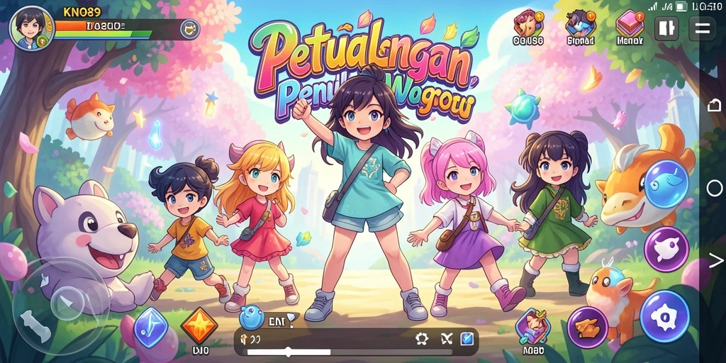 Gambaran gameplay KNO89 dengan karakter anime yang menarik.