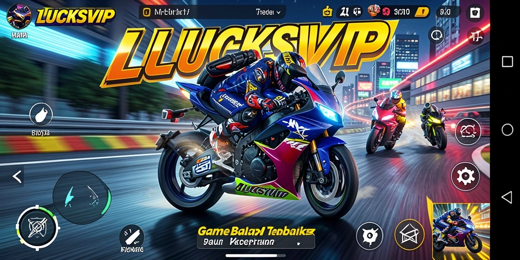 Tampilan menarik gameplay LUCKSVIP dengan berbagai motor balap.