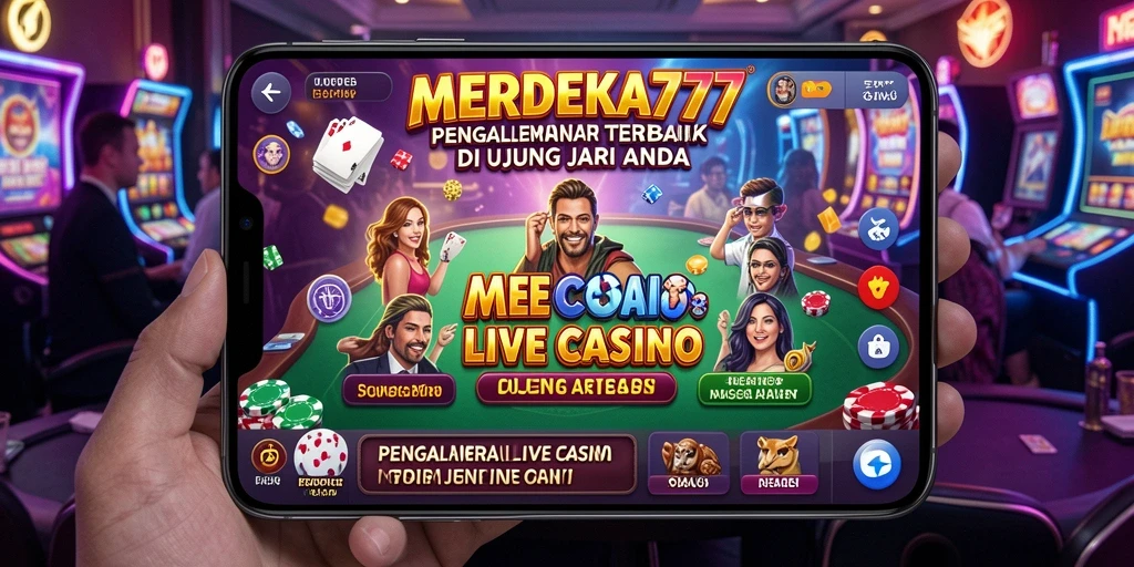 Tampilan menarik dari gameplay Live Casino MERDEKA777 yang seru.