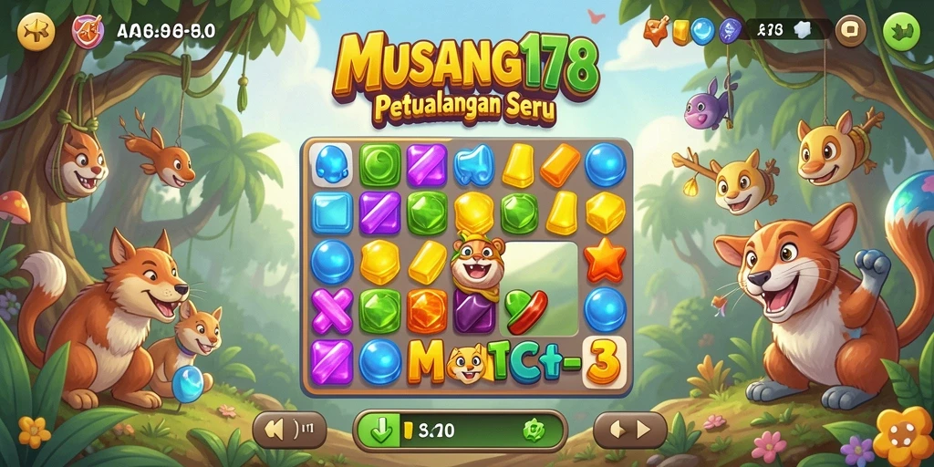 Tampilan screenshot gameplay seru dari MUSANG178 saat mencocokkan objek.