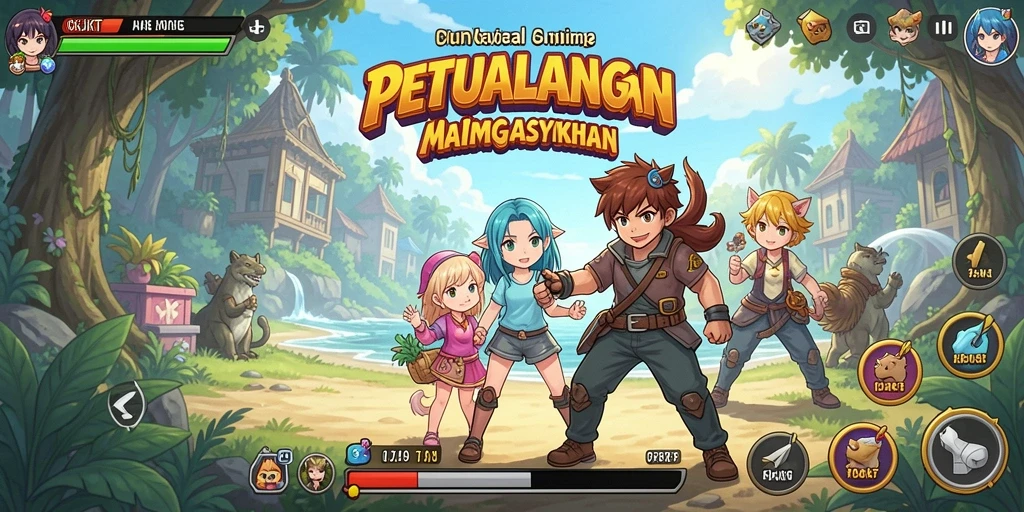 Tampilan gameplay seru dengan karakter anime favorit.