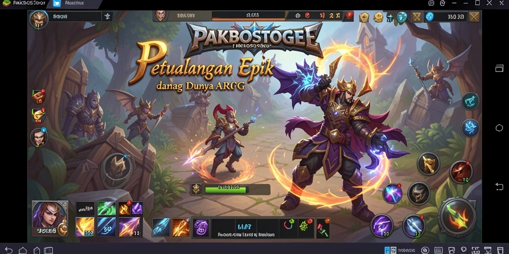 Tampilan gameplay PAKBOSTOGEL dengan karakter dan monster yang menakjubkan.