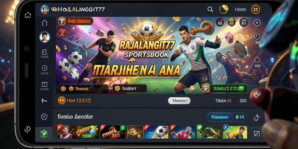 Tangkapan layar utama RAJALANGIT77 menampilkan antarmuka taruhan olahraga yang menarik dan informatif.