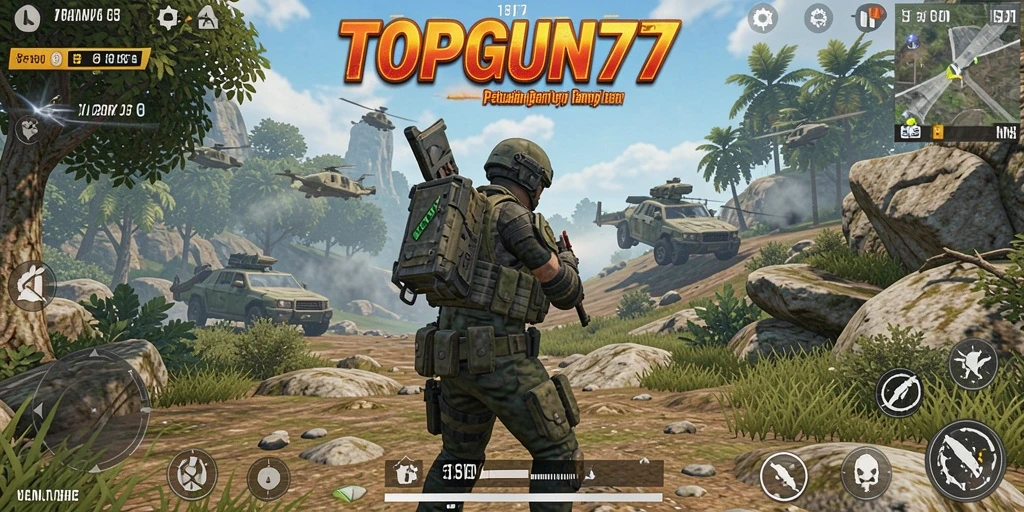 Tampilan gameplay menarik di dunia terbuka TOPGUN77.