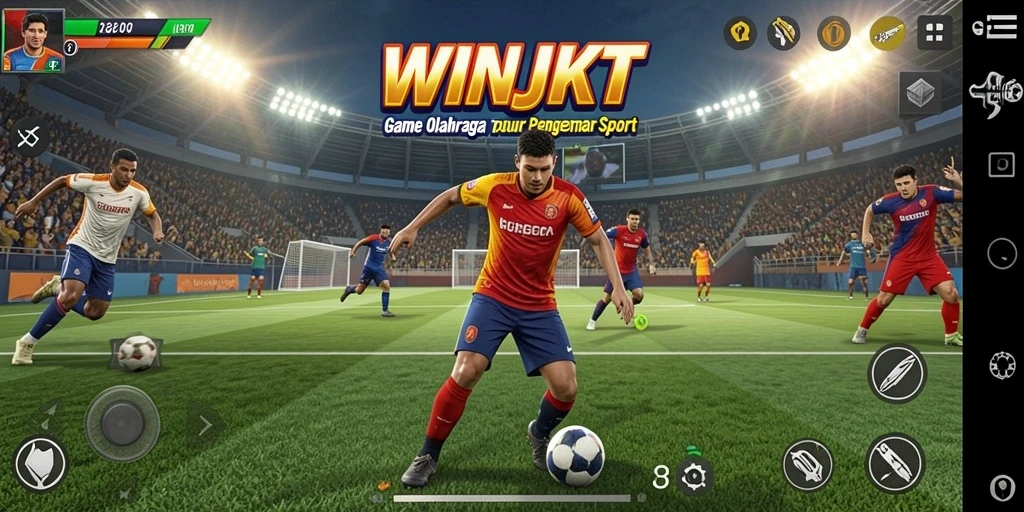 Tampilan gameplay seru di WINJKT dengan aksi olahraga nyata.